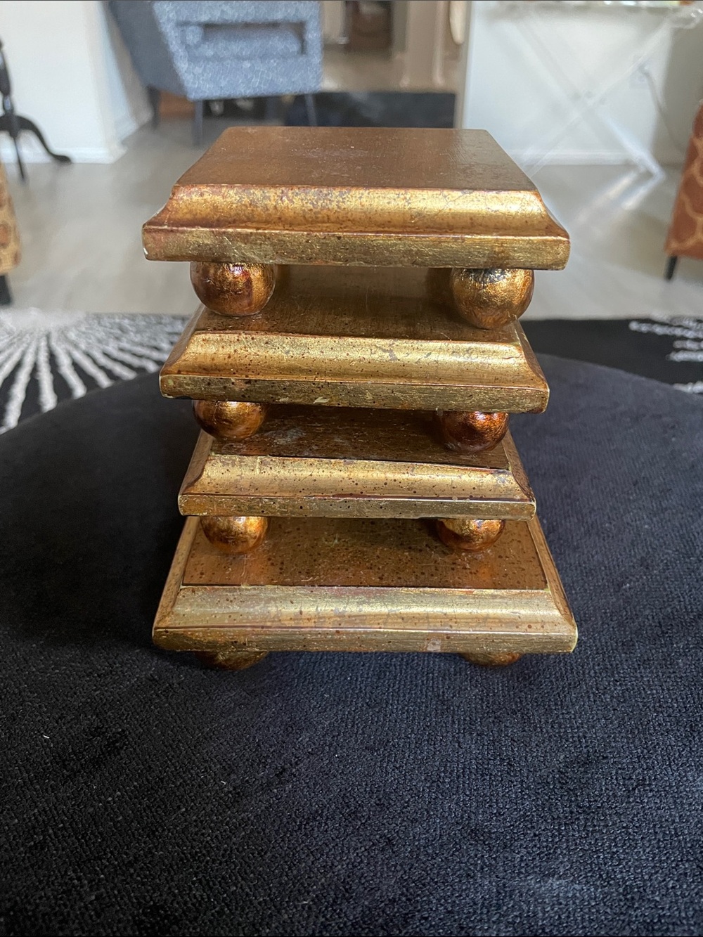 Set of 3 Small and 1 Medium Marble Candle Display Stands/Risers